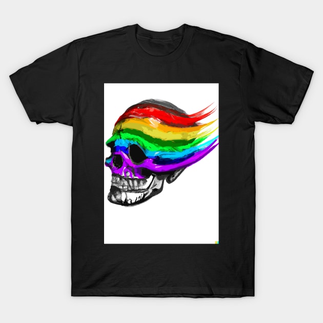 Rainbow Skull T-Shirt by maxcode